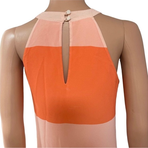 Daniel Cremieux Color Block Orange & White Stripe Maxi Dress - Picture 3 of 12